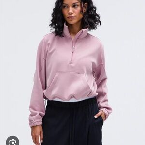LULULEMON Brushed Softstreme Half Zip in Rose Blush